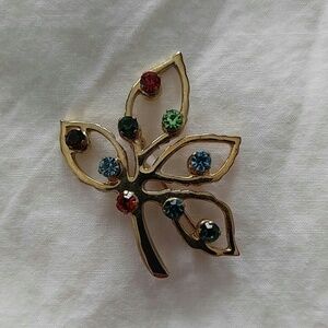 Vintage Rare Anson Family Tree Leaf Brooch Pin